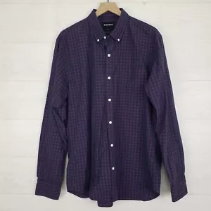 Camicia Bonobos con bottoni uomo lunga XL viola quadri manica lunga slim fit - Foto 1 di 9