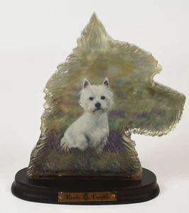 Lovely Bradford Exchange West Highland White Dog Plaque Ready for Trouble - Picture 1 of 3