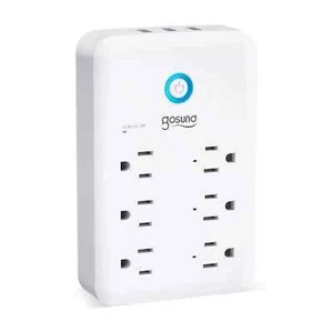 Smart Plug Steckdosenverlängerung, USB Ladegerät mit 3 einzelnen Smart Outle - WEISS - Bild 1 von 8