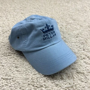 Sombrero Peter Millar Algodón Talla Única Azul Bordado Corona Ajustable Correa - Imagen 1 de 7