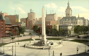 Poster Niagara Square Buffalo NY New York Obelisco Downtown City Square stampa artistica - Foto 1 di 1