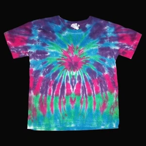 Organic Tie Dye Child T-Shirt 3T / 4T Toddler Bright Sunburst Hippy Kid Tye Dyed - Picture 1 of 1