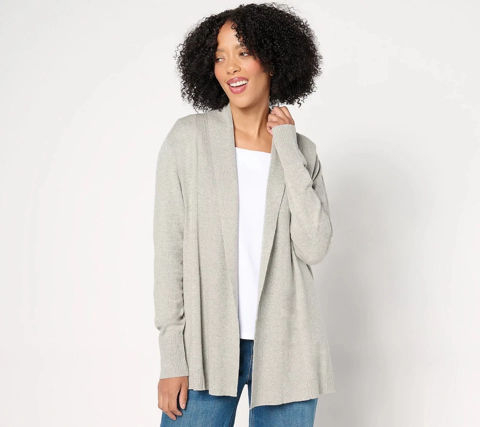 Denim & Co. REG Cashmere Blend Shawl Collar Cardigan - Size Small a671774 - Image 1 of 4