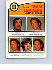 VINTAGE HOCKEY CARD O-PEE-CHEE 1976 BOSTON BRUINS JEAN RATELLE TEAM LEADER NO318