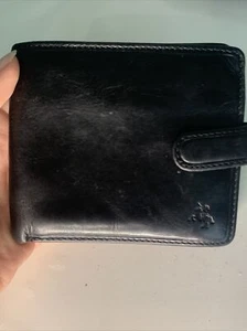 Visconti Gentlemans Black Leather Snap Closure, ￼Bifold ￼ Wallet. Card Holder ￼ - Picture 1 of 9