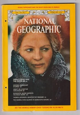 National Geographic February 1976 & USSR Map, Siberia's River Ob, Jefferson - Image 1 of 2