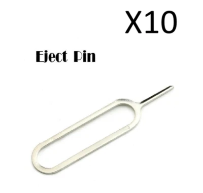 10 X Sim Ejector Card Removal Tray Pin Opener Tool For iPhone 5 6,6s 7 8 Samsung - Image 1 of 4