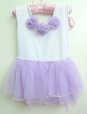 Princess Expressions Toddler Tutu BodySuit Dress, White & Purple Lace, 18-24 M - Image 1 of 3