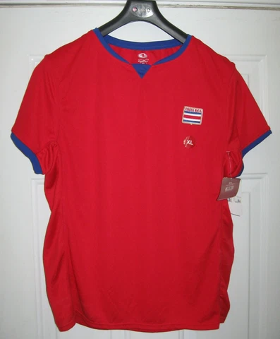 ATHLETIC WORKS COSTA RICA MEN'S RED POLYESTER TRAINING SHIRT SIZE XL NWT Cover