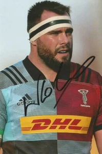 FOTO DE ACCIÓN 6x4 firmada por Will Collier de los Arlequines Rugby Union + certificado de autenticidad - Imagen 1 de 1