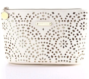 Makeup Bag, Beige Gold, Pattern Cosmetic Bag with Zipper ~ Toiletry/ Travel Bag - Picture 1 of 6