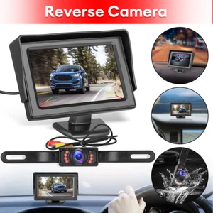 4.3" HD Monitor Car Backup Reverse Camera Rear View Parking License Plate System - Picture 1 of 9