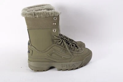 Botas de invierno FILA verde oliva de piel de oveja con cordones a media pantorrilla talla 7 piel cálida Foto 1 de 4