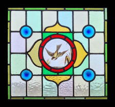 Stunning Painted Bird In Flight Antique English Stained Glass Window