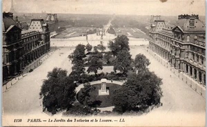 Cartolina Il Jardin des Tuileries e il Louvre Parigi, Francia c1928 - Foto 1 di 2