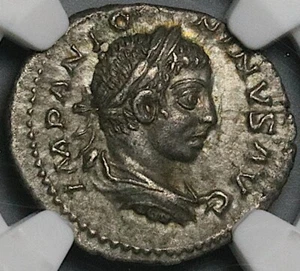 219 NGC Ch XF Elagabalus Denarius Roman Empire Providentia Cuirassed (24032401C) - Picture 1 of 6
