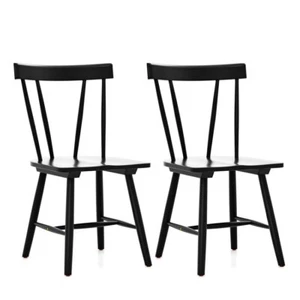 Windsor Kitchen Dining Side Chair Armless Chairs With Solid Rubber Wood Frame - Picture 1 of 9