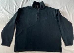 Polo Ralph Lauren Herren schwarz Large 1/4 Zip Pullover lila Pony Pferd Logo - Bild 1 von 4