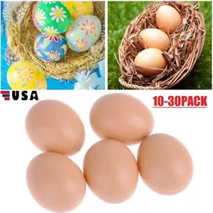 30Pcs Fake Dummy Egg Hen Poultry Chicken Joke Prank Plastic Eggs Home Party USA - Picture 1 of 14