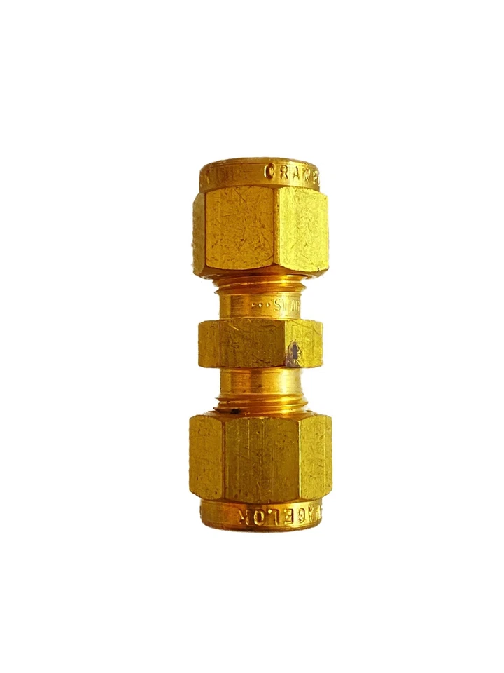 10x Swagelok B-400-6 Brass Union Fitting 1/4" OD Tube