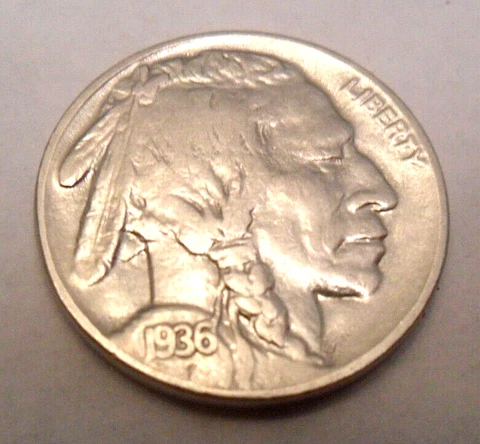 1936 P INDIAN HEAD "BUFFALO" NICKEL    SDS    **FREE SHIPPING** Cover