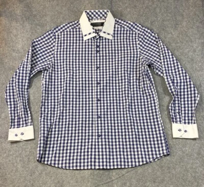 Coogie Shirt Mens Extra Large Blue Checkered Long Sleeve Classic 17 32/35 - Image 1 of 4