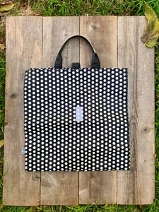OPI Polka Dot Shopping Tote - Women’s Foldable Travel Bag, Black & White Fashion - Picture 1 of 11