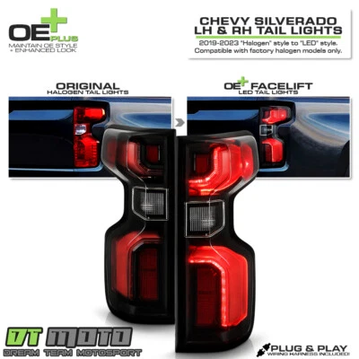 Halogen Upgrade LED Tail Lights For 2019-2023 Chevy Silverado 1500 Incandescent - Image 1 of 4