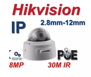 8MP Hikvision 4k IP POE Varifocal Dome Network Camera 2.8mm-12mm lens UK - Picture 1 of 3