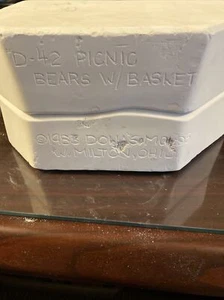 *RARE* Vintage 1983 Ceramic / Slip Casting Mold love  bears with basket d-42 - Picture 1 of 4