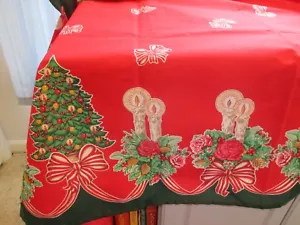 Neue handgefertigte Weihnachtstischdecke 68 Zoll x 68 Zoll 50 % Baumwolle 50 % Polyester - Bild 1 von 1