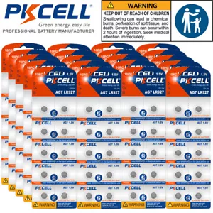 10-500X lot AG7 395 399 LR57 LR927 Alkaline Coin Cell Watch Toy Batteries PKCELL - Picture 1 of 11