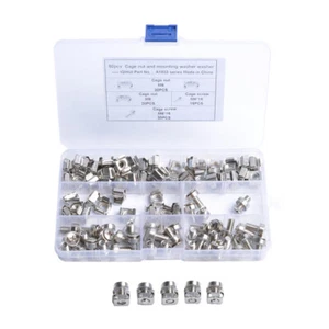 50 Pair M6 Käfigmuttern Set Rackschrauben Schrauben Unterlegscheiben Muttern - Afbeelding 1 van 12