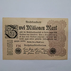 Zwei Millionen Mark Reichsbanknote 1923 Berlin - Bild 1 von 2