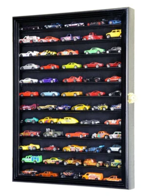 60 Hot Wheels 1:64 Scale Diecast Display Case Cabinet Wall Rack-  LED LIGHTS - Image 1 of 4