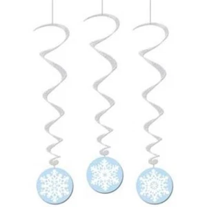 Snowflake Hanging Whirls 3 Pack Winter Christmas Party Decoration - Picture 1 of 1