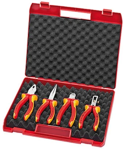 Juego de 4 estuche Knipex 00 20 15 VDE nariz larga aislada, alicates, cortador lateral, pelador - Imagen 1 de 1