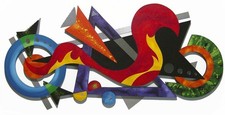 Abstract Wall Sculpture, "Enjoy the Ride II" Cool,Unique,Funky Wall Decor, 45x21