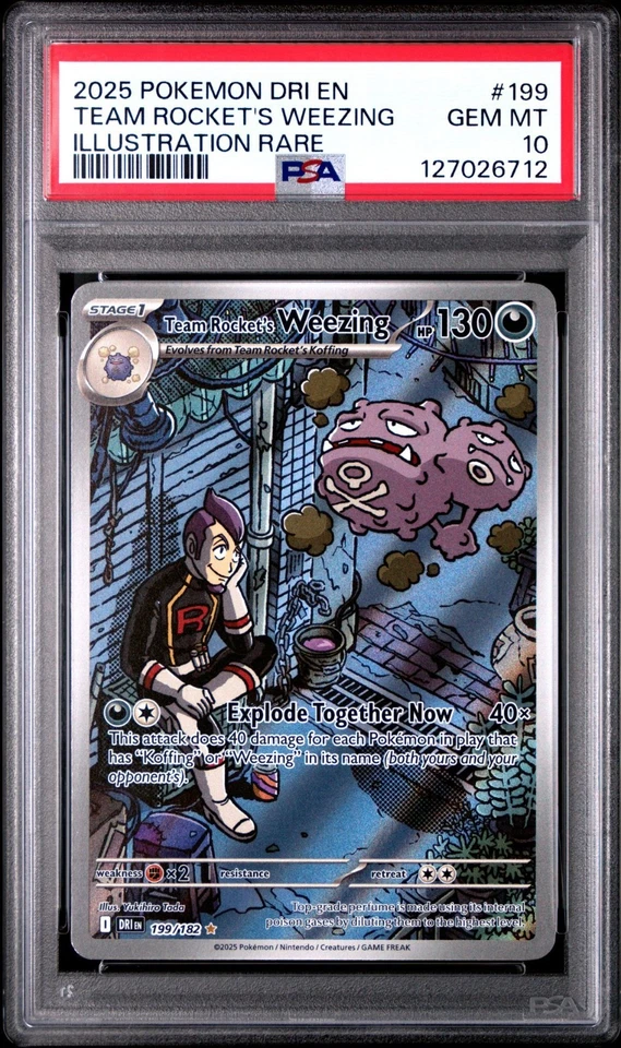 PSA 10 Team Rockets Weezing 199/182 Pokemon IR Destined Rivals 2025 GEM MINT - Image 1 of 2