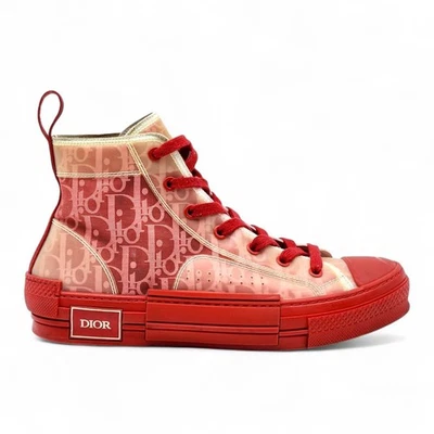 Christian Dior B23 High-Top Oblique Sneakers Bordeaux/Rouge EU 39 US 8.5 - used - Image 1 of 4