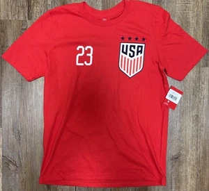 New Boys Youth FIFA USA Soccer PRESS 23 Red T-Shirt L Large Futbol NWT Tee Shirt - Picture 1 of 6