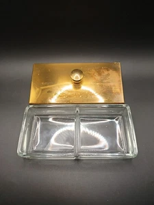 Vintage Glas Rechteck Tablett 7x3,5 Zoll Deckel Bonboniere Apollo A1934 - Bild 1 von 18