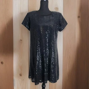 Mini Vestido Molly Malloy Vintage Mediano Pequeño Lentejuelas Negro Fiesta Brillante Años 80 - Imagen 1 de 9