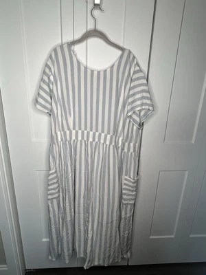 Vestido de verano a.n.a Sandy a rayas recortadas para mujer talla grande 3X Nuevo con etiquetas Foto 1 de 4