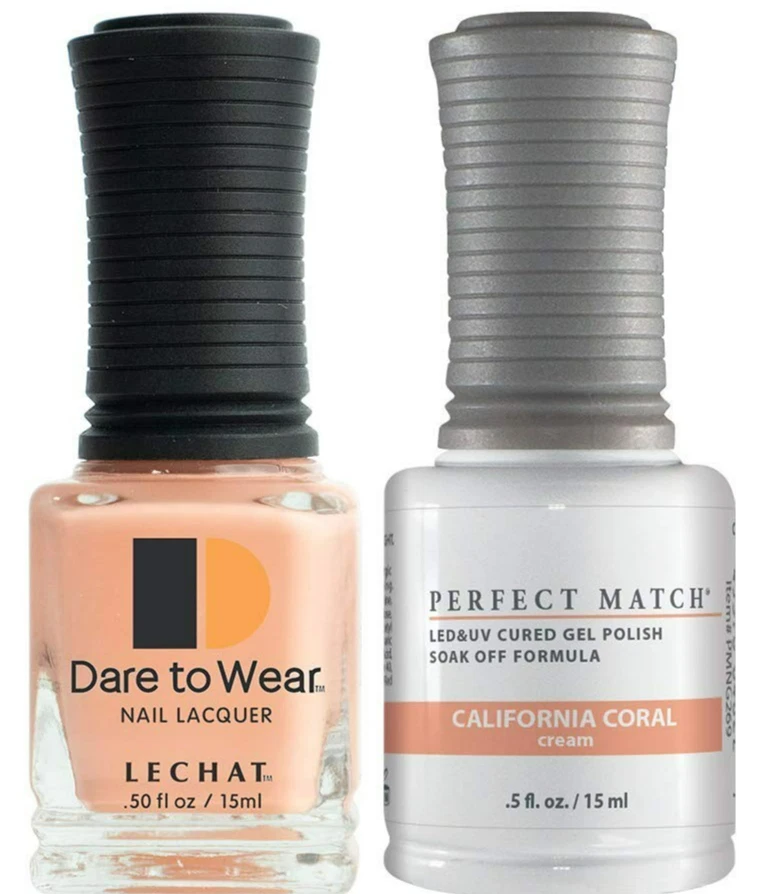 LeChat Match Gel Polish & Nail Lacquer California Coral - .5oz - PMS269