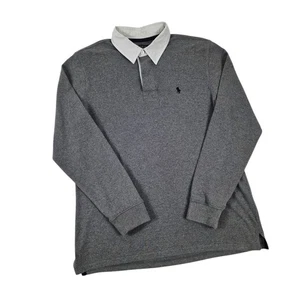 Camisa de Rugby Polo Ralph Lauren Para Hombre XL Ajuste Personalizado Gris Manga Larga - Imagen 1 de 13