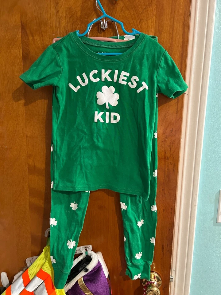 kids place pajamas st patricks day size 10 shamrock - Image 1 of 4