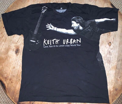 Camiseta negra Hank Evie grande Keith Urban 2007 Love Pain and Crazy World Tour Foto 1 de 3