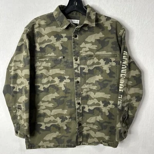 ZARA army Green Camo Cotton Canvas Shirt Shacket Jacket. Size 11/12 - Picture 1 of 6