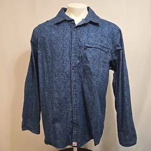 Duluth Trading Co. Canyoneer Printed Shirt XL Blue Organic Cotton Roll Tab - Picture 1 of 8